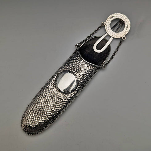 1902年 英国アンティーク 純銀製 シャトレーン メガネケース